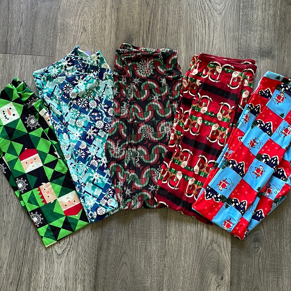 🎄 Lularoe Christmas Legging Lot NWOT